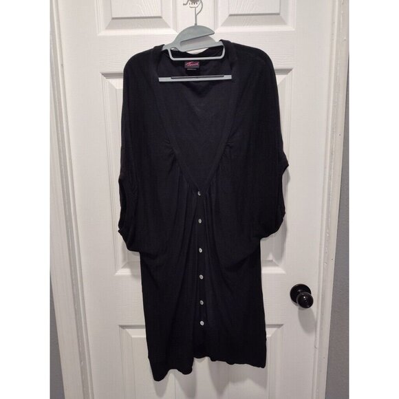 Torrid‎ Womens Waffle Knit Blouse Size 4 Black Button Up Short Sleeve Top - Picture 1 of 10